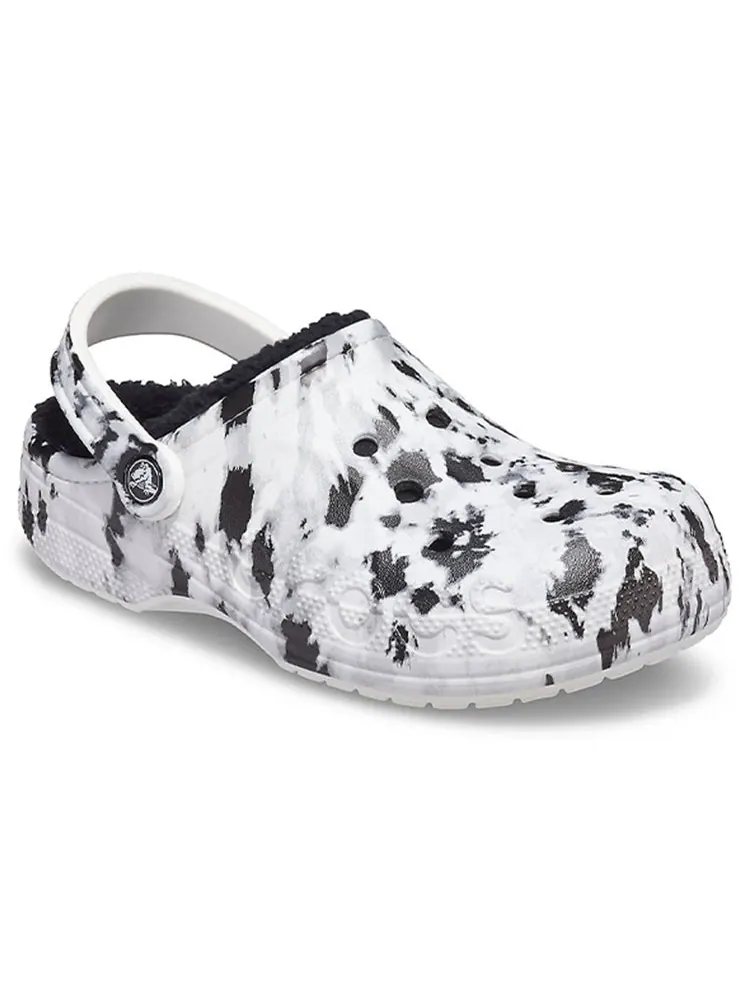 Шлепанцы Crocs Baya Lined Clog Fleece Lined Unisex White Gray Slippers 'White Grey' — изображение 4 из 7, серый