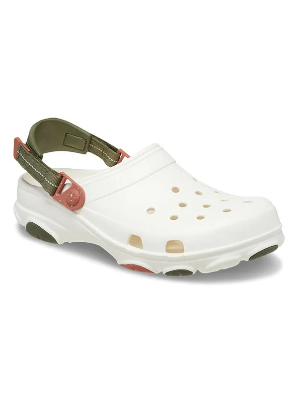 Кроссовки all terrain clogs 'white green' Crocs — изображение 3 из 4, белый/зеленый/красный