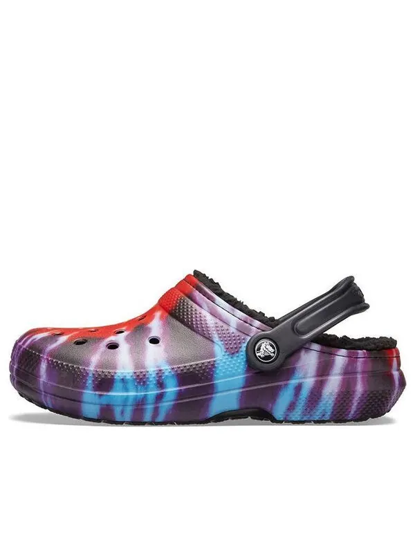 Тапочки classic tie dye stay warm cozy sports slippers purple red Crocs