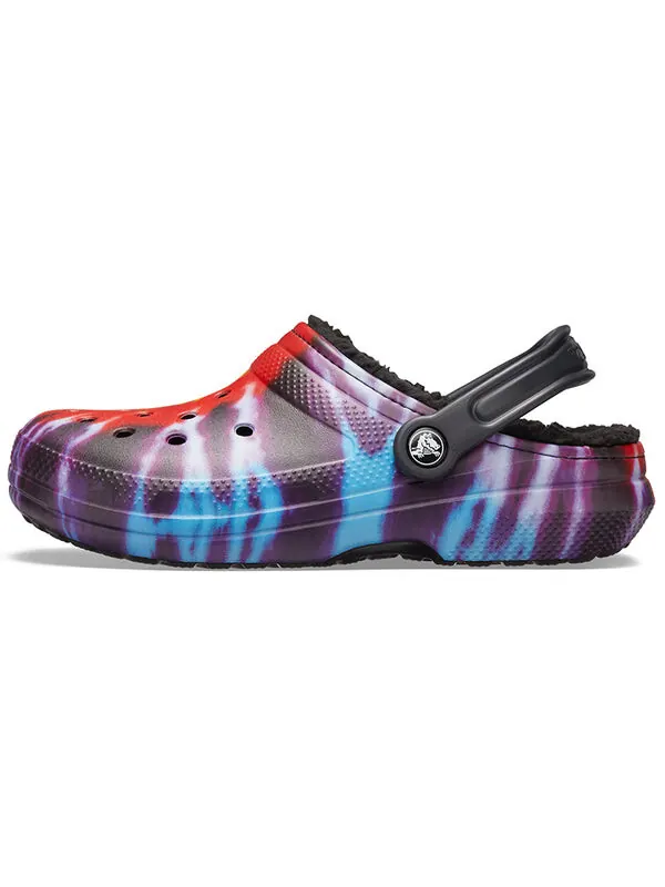 Тапочки classic tie dye stay warm cozy sports slippers purple red Crocs — изображение 2 из 4, фиолетовый/красный