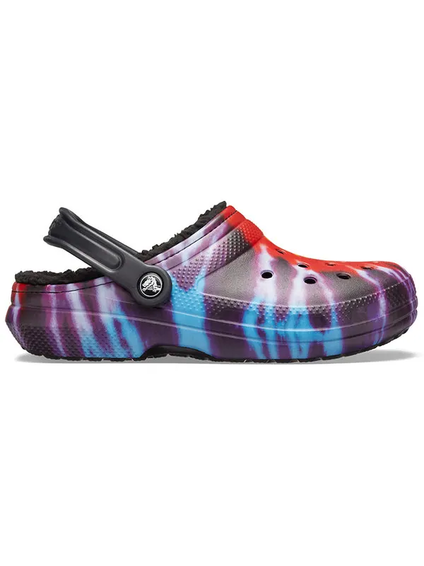 Тапочки classic tie dye stay warm cozy sports slippers purple red Crocs — изображение 3 из 4, фиолетовый/красный