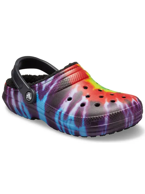 Тапочки classic tie dye stay warm cozy sports slippers purple red Crocs — изображение 4 из 4, фиолетовый/красный