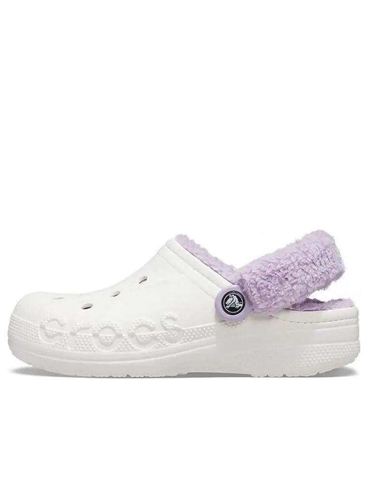 Сандалии Crocs Classic Baya Lined Fuzz-Strap Clog 'White Lila' — изображение 1 из 6, белый