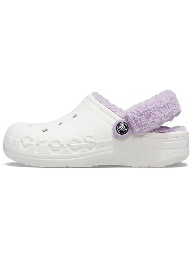 Сандалии Crocs Classic Baya Lined Fuzz-Strap Clog 'White Lila' — изображение 2 из 6, белый