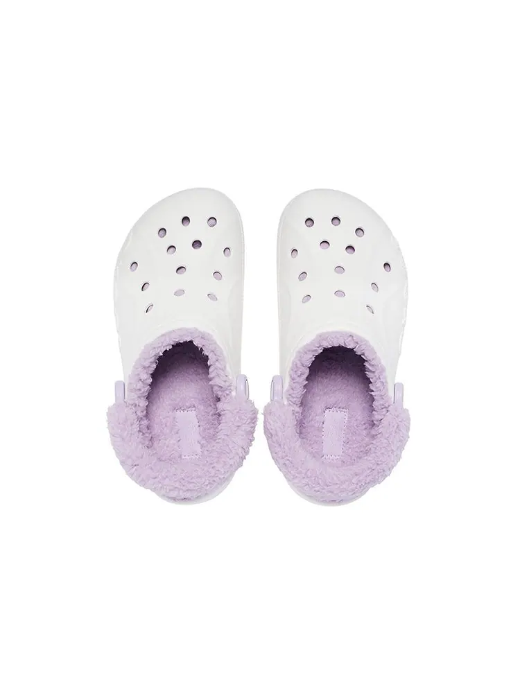 Сандалии Crocs Classic Baya Lined Fuzz-Strap Clog 'White Lila' — изображение 4 из 6, белый