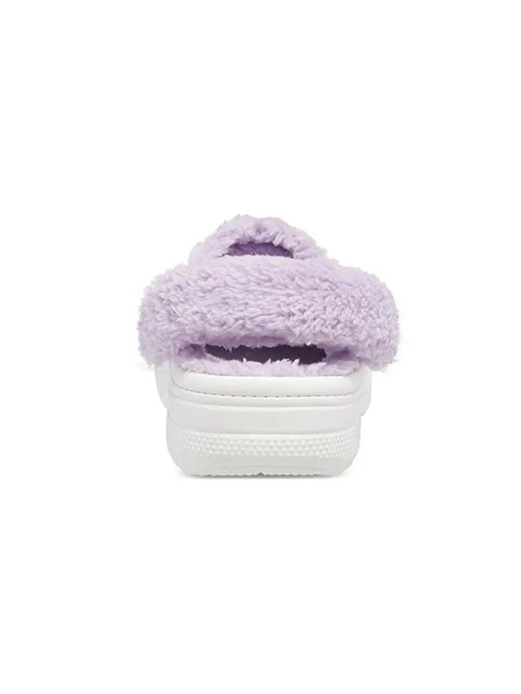 Сандалии Crocs Classic Baya Lined Fuzz-Strap Clog 'White Lila' — изображение 5 из 6, белый