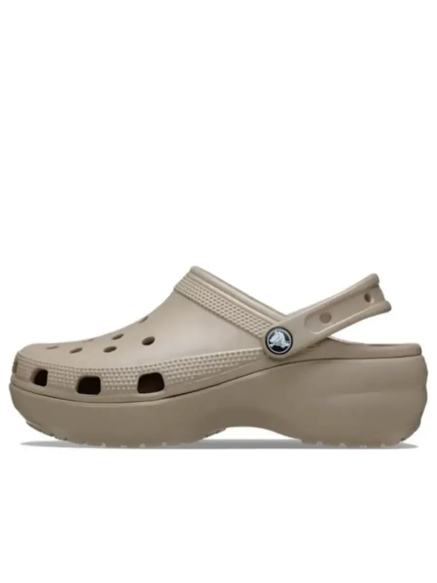 Сандалии (WMNS) Crocs Classic Plaform Clog 'Taupe' — изображение 1 из 5, бежевый