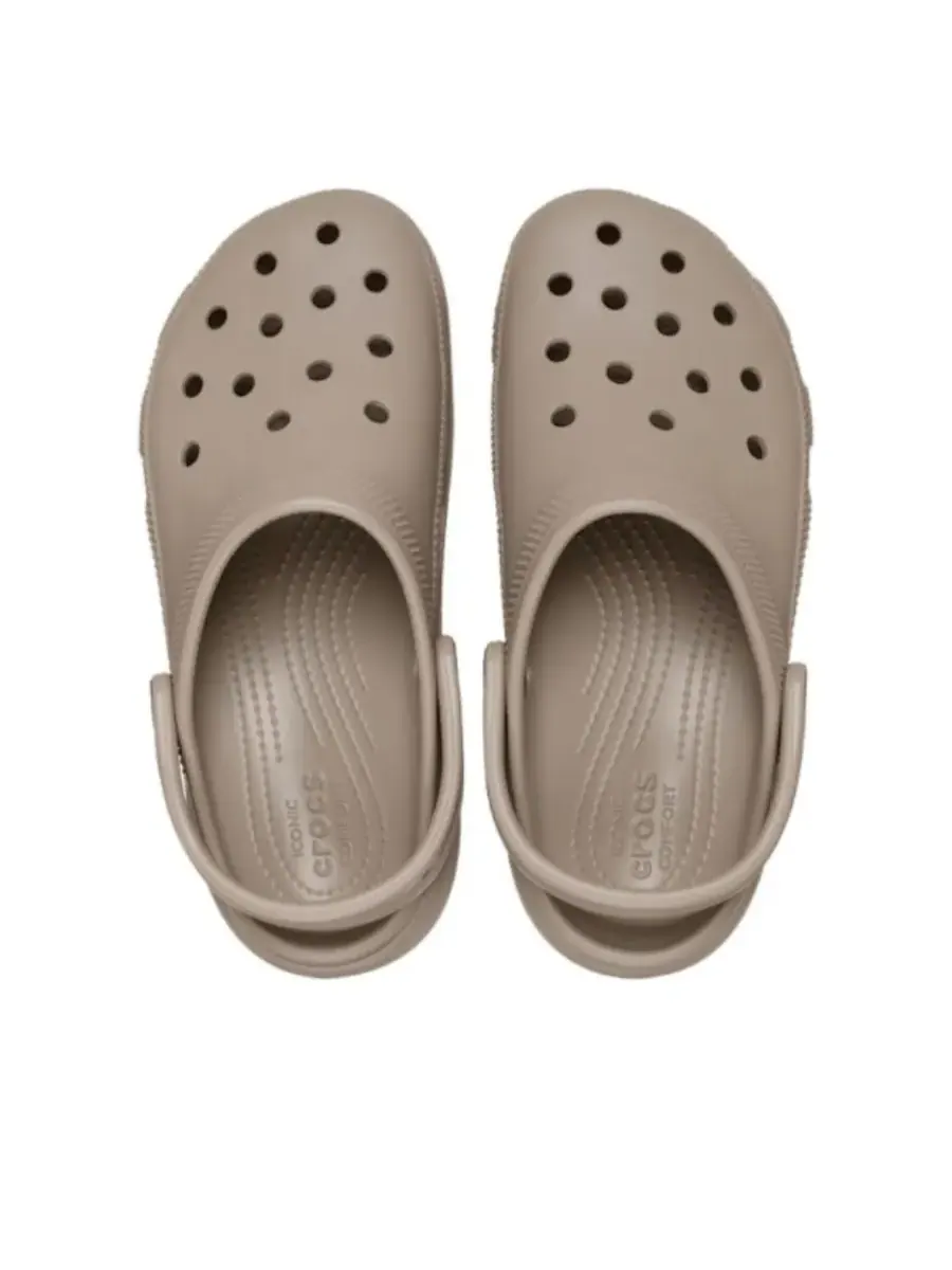 Сандалии (WMNS) Crocs Classic Plaform Clog 'Taupe' — изображение 3 из 5, бежевый
