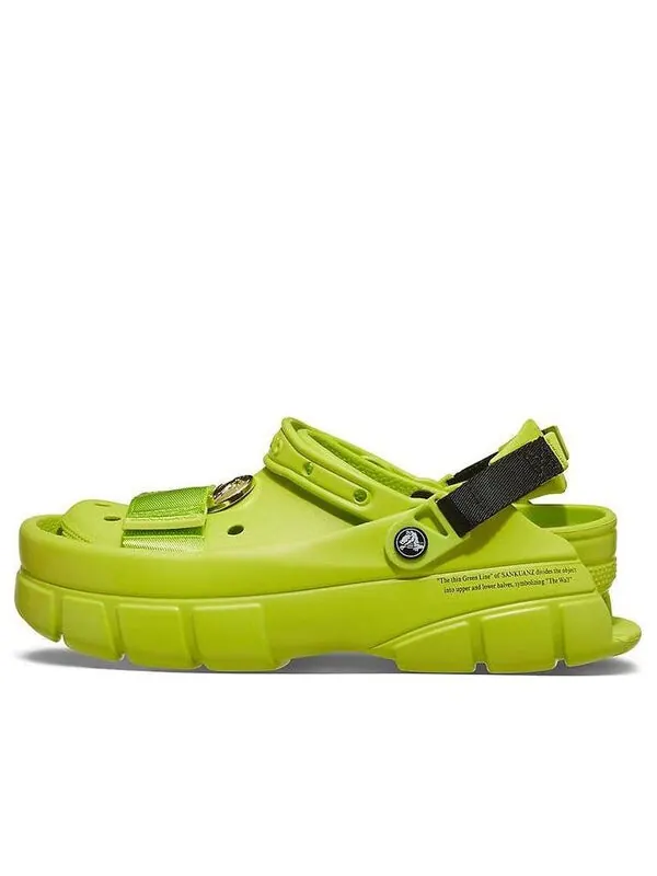 Сандалии sankuanz x clog 'lime punch' Crocs — изображение 1 из 4, зеленый
