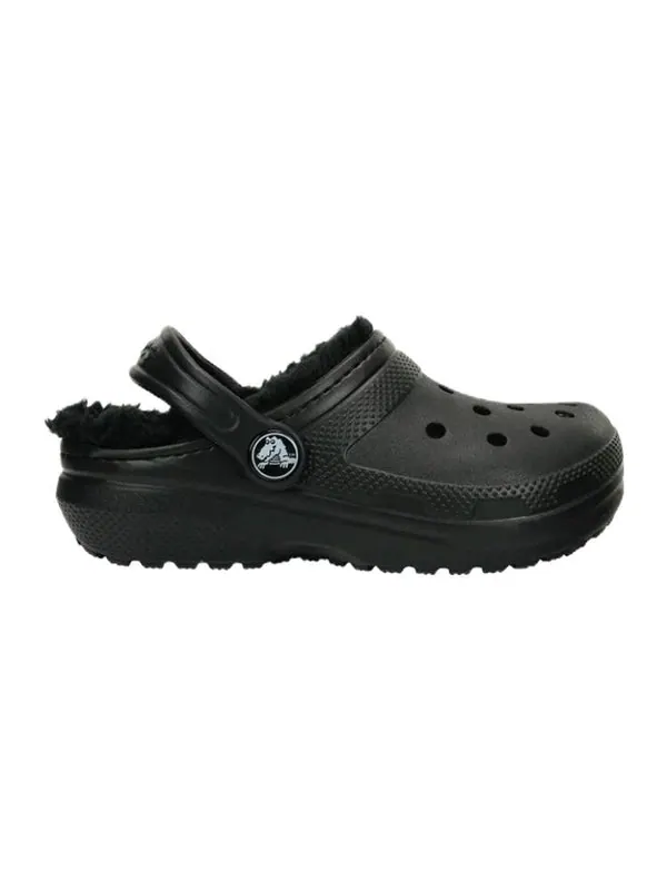 Кроссовки kids classic lined clogs 'black' Crocs — изображение 2 из 4, черный