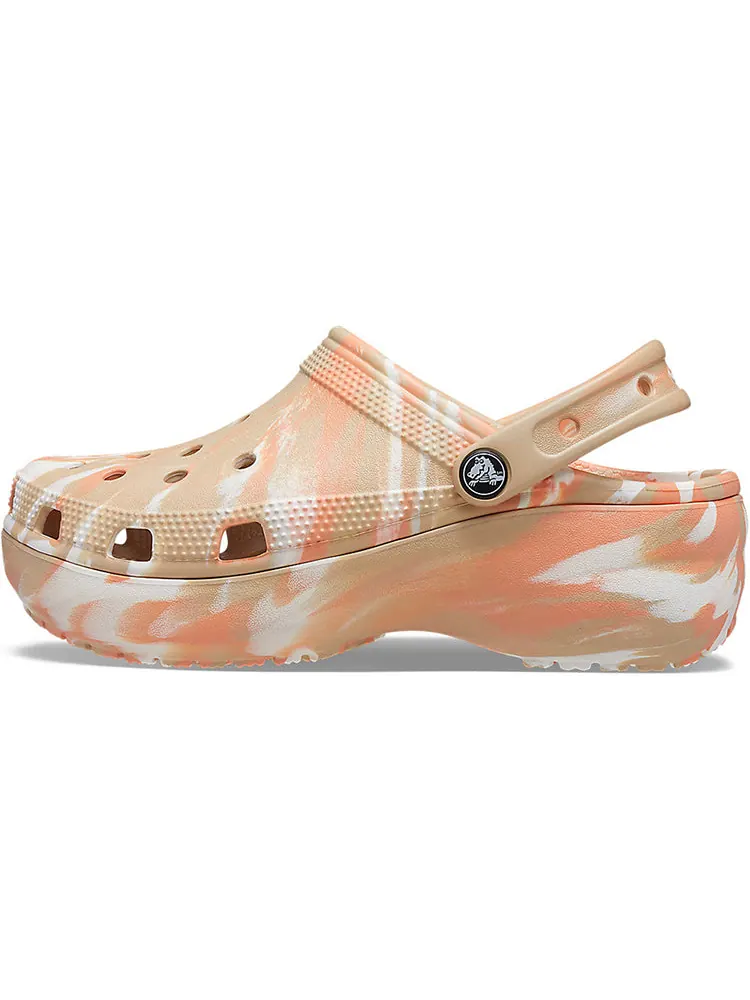 Сандалии (WMNS) Crocs Classic Platformmarbled Clog — изображение 2 из 6, коричневый