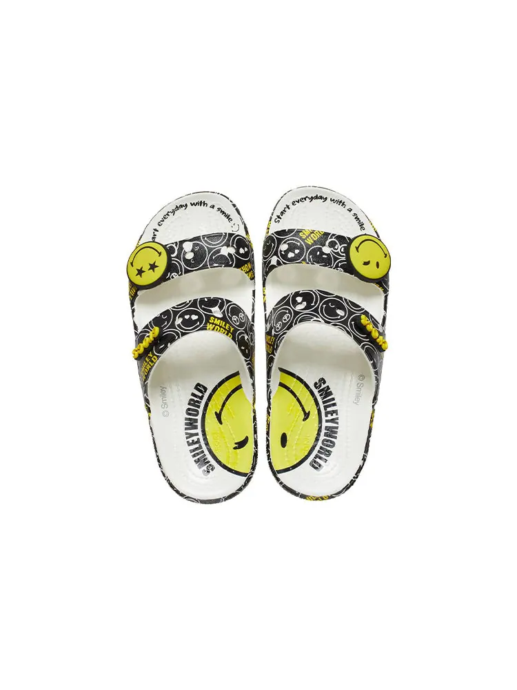 Шлепанцы Crocs SmileyWorld x Classic Sandal 'Black White' — изображение 5 из 6, желтый