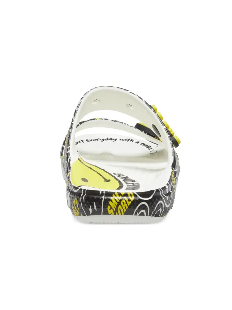 Шлепанцы Crocs SmileyWorld x Classic Sandal 'Black White' — изображение 6 из 6, желтый