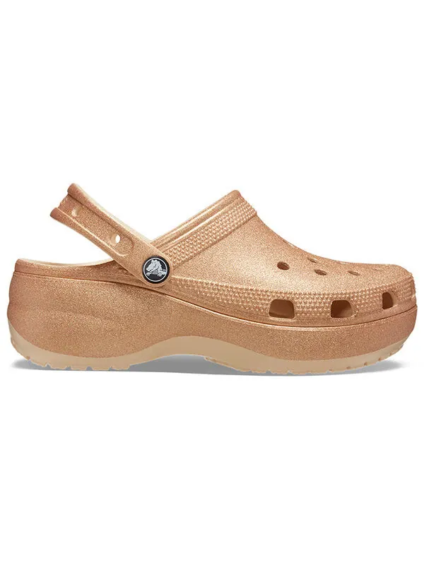 Кроссовки classic glitter clogs 'orange' Crocs — изображение 2 из 4, оранжевый