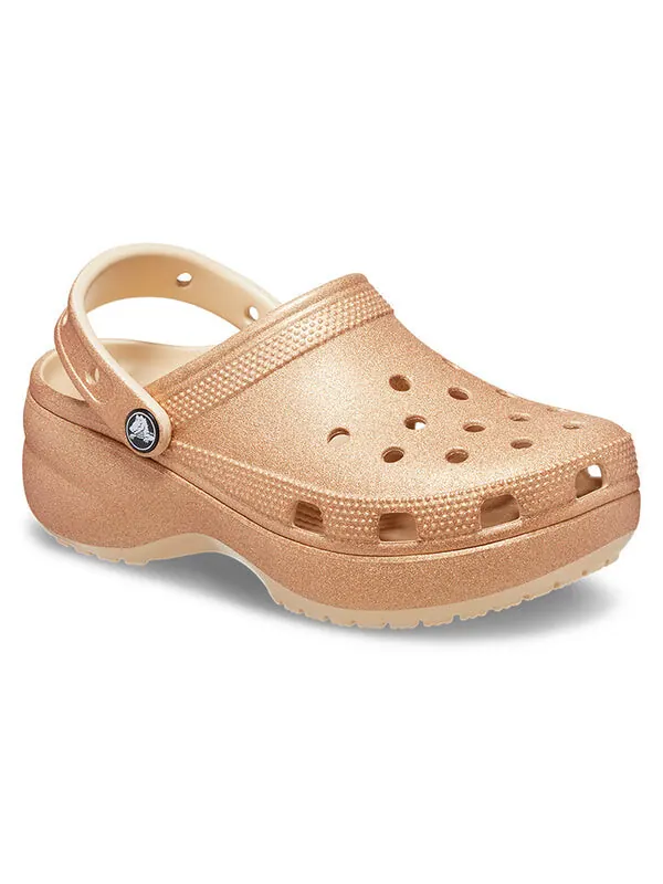 Кроссовки classic glitter clogs 'orange' Crocs — изображение 3 из 4, оранжевый
