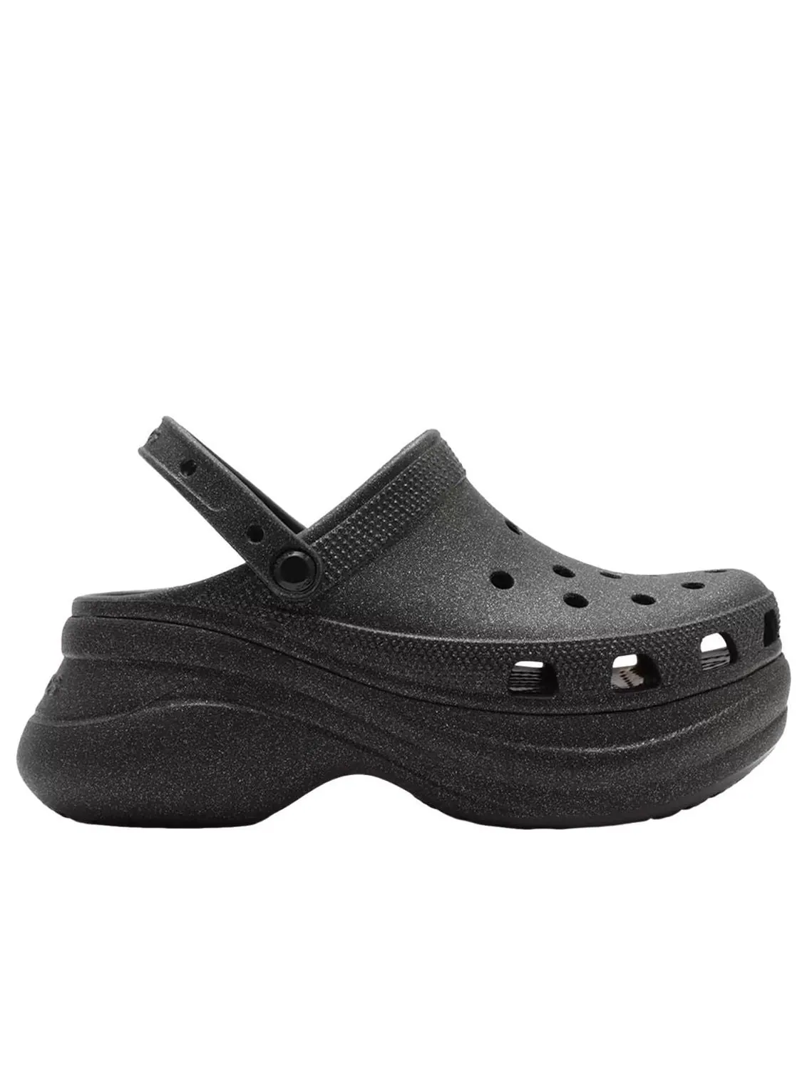 (WMNS) Crocs Bae Glitter Clog 'Black' — изображение 2 из 6, черный