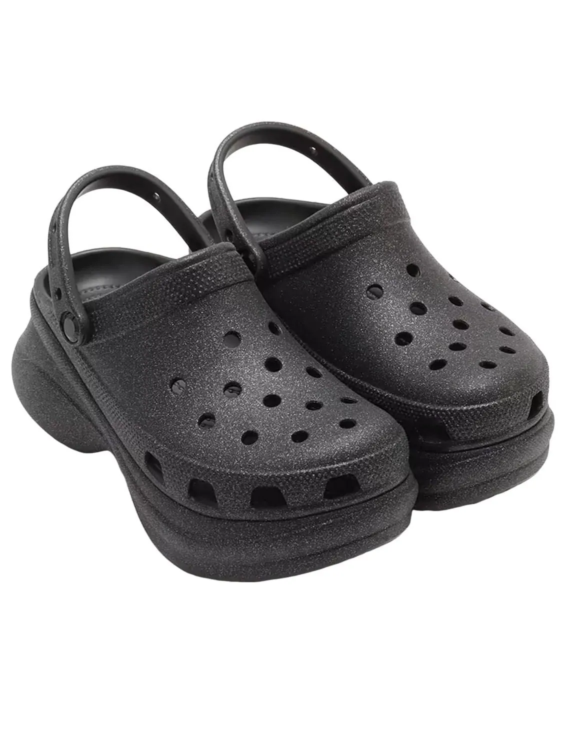 (WMNS) Crocs Bae Glitter Clog 'Black' — изображение 3 из 6, черный