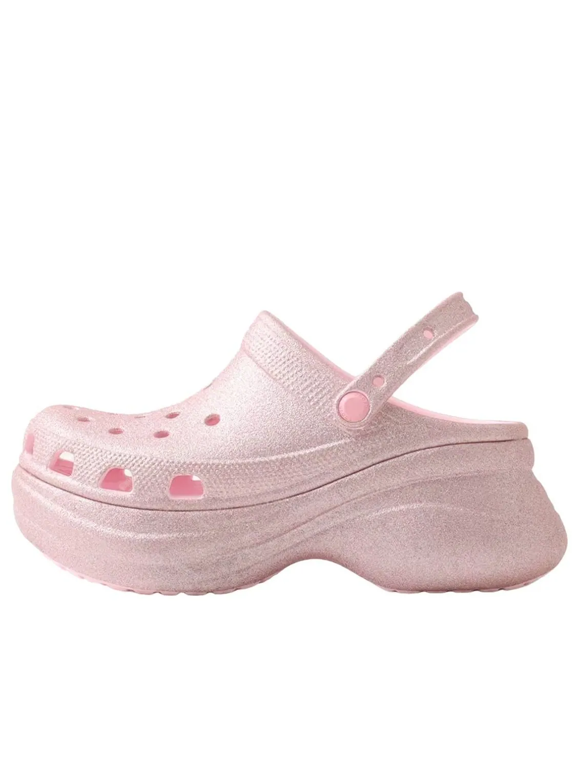(WMNS) Crocs Bae Glitter Clog 'Pink Milk' — изображение 1 из 6, розовый