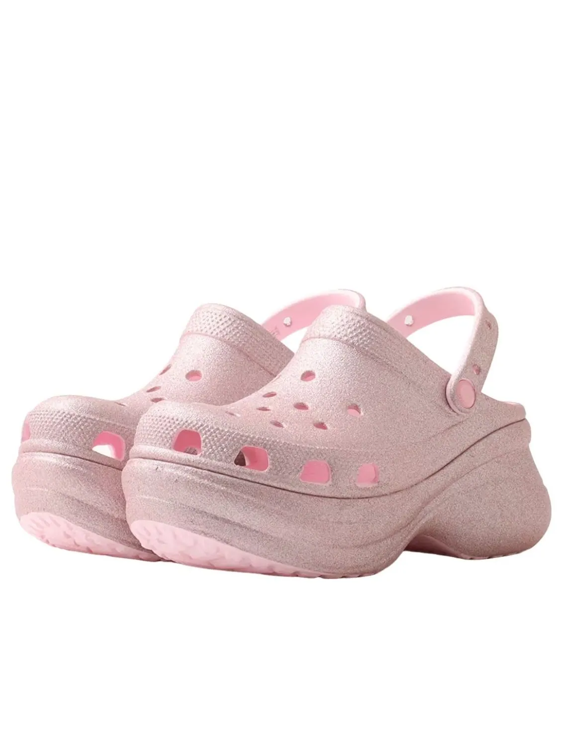 (WMNS) Crocs Bae Glitter Clog 'Pink Milk' — изображение 3 из 6, розовый