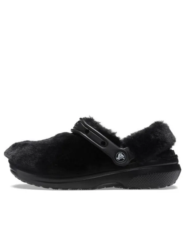 Сандалии classic fur sure slip on clogs 'black' Crocs — изображение 1 из 4, черный
