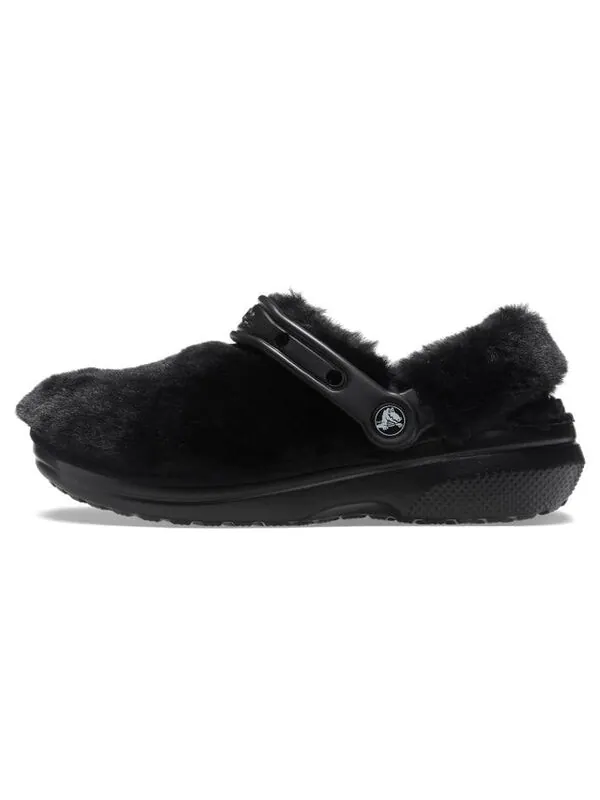 Сандалии classic fur sure slip on clogs 'black' Crocs — изображение 2 из 4, черный