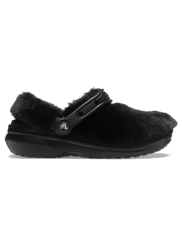 Сандалии classic fur sure slip on clogs 'black' Crocs — изображение 3 из 4, черный