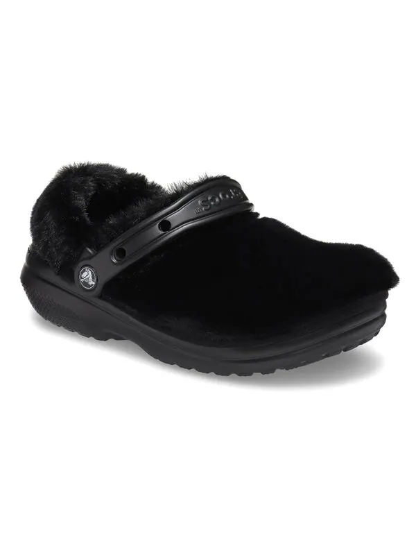 Сандалии classic fur sure slip on clogs 'black' Crocs — изображение 4 из 4, черный