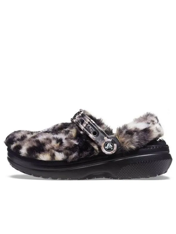 Тапочки classic fur sure 'lined animal oreo' Crocs — изображение 1 из 4, черный/мульти
