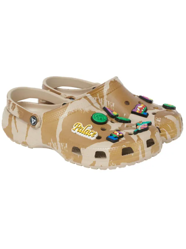 Сандалии palace x classic clog 'tan camo' Crocs — изображение 4 из 4, коричневый/желтый