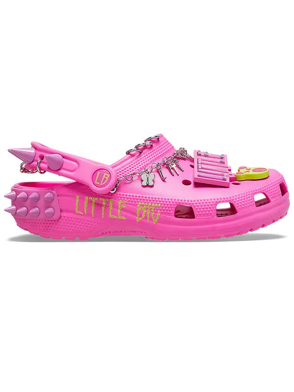 Сандалии littlebig x classic clog sandals pink Crocs — изображение 3 из 4, розовый