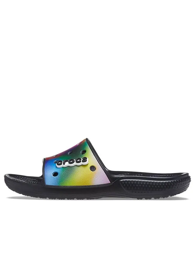 Шлепанцы Crocs Colorful Casual Unisex Multi-Color Black Slippers — изображение 1 из 7, черный