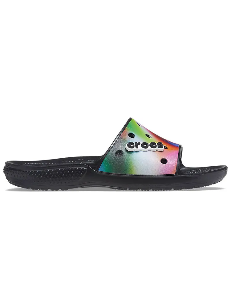 Шлепанцы Crocs Colorful Casual Unisex Multi-Color Black Slippers — изображение 2 из 7, черный