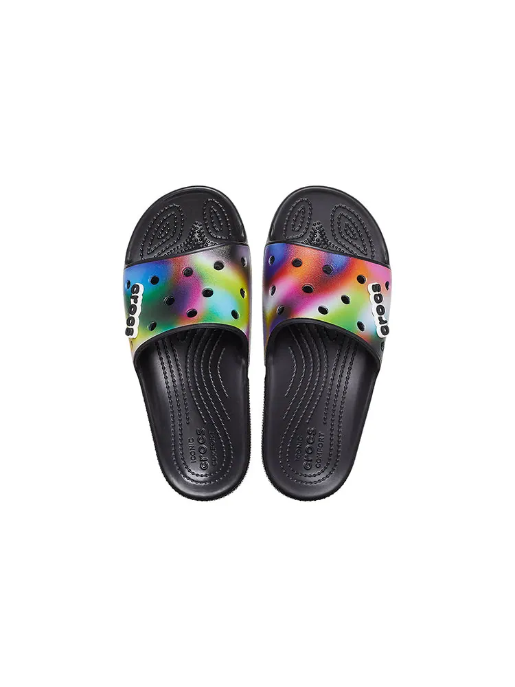 Шлепанцы Crocs Colorful Casual Unisex Multi-Color Black Slippers — изображение 4 из 7, черный