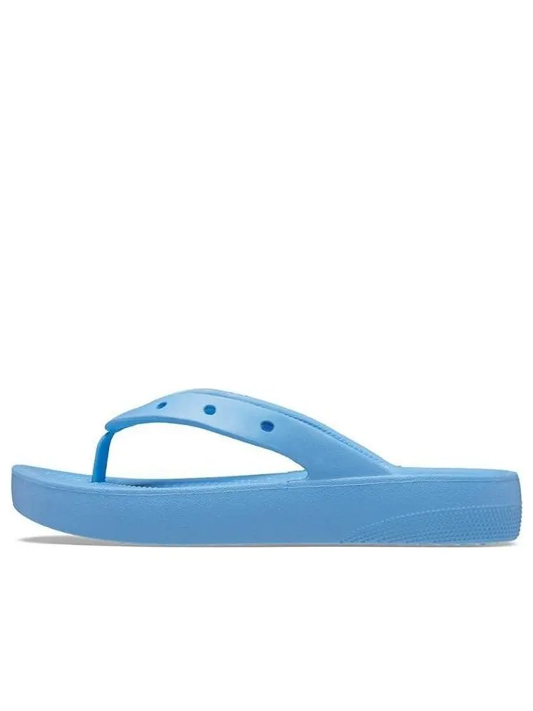 Шлепанцы (WMNS) Crocs Classic Platform Flip — изображение 1 из 7, синий