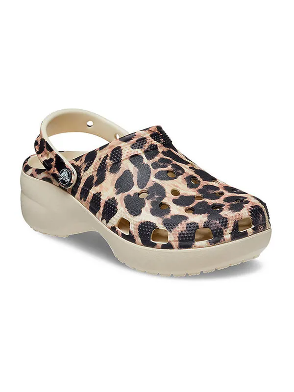 Кроссовки classic platform 'leopard' Crocs — изображение 3 из 4, коричневый/бежевый