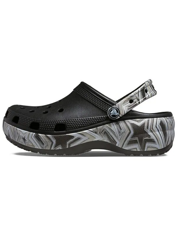 Сандалии classic crush disco clog 'black' Crocs — изображение 2 из 4, черный/белый