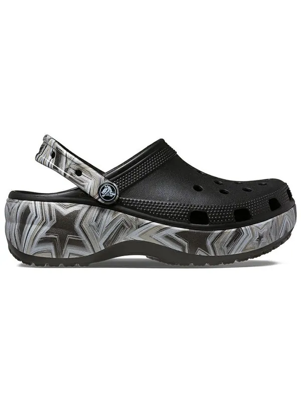 Сандалии classic crush disco clog 'black' Crocs — изображение 3 из 4, черный/белый