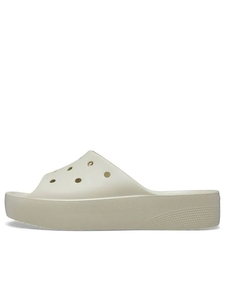 Кроссовки (WMNS) Crocs Classic Platform Slide 'Bone' — изображение 1 из 7, бежевый