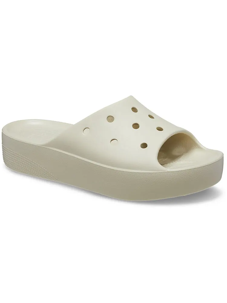 Кроссовки (WMNS) Crocs Classic Platform Slide 'Bone' — изображение 4 из 7, бежевый