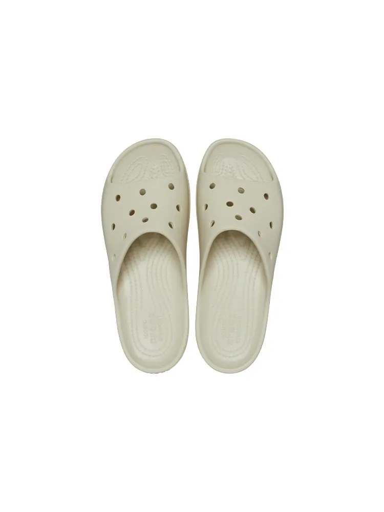Кроссовки (WMNS) Crocs Classic Platform Slide 'Bone' — изображение 5 из 7, бежевый