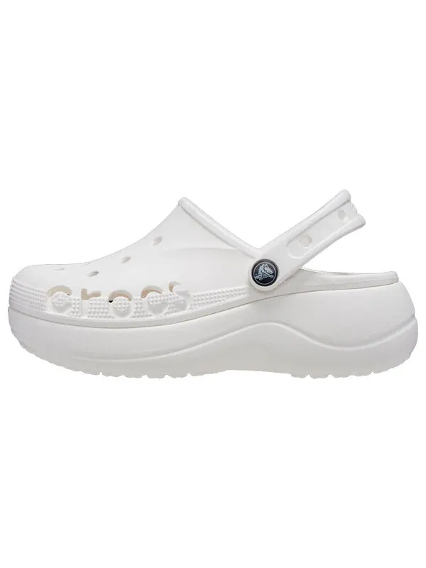 Кроссовки classic baya platform slide 'white' Crocs — изображение 2 из 4, белый