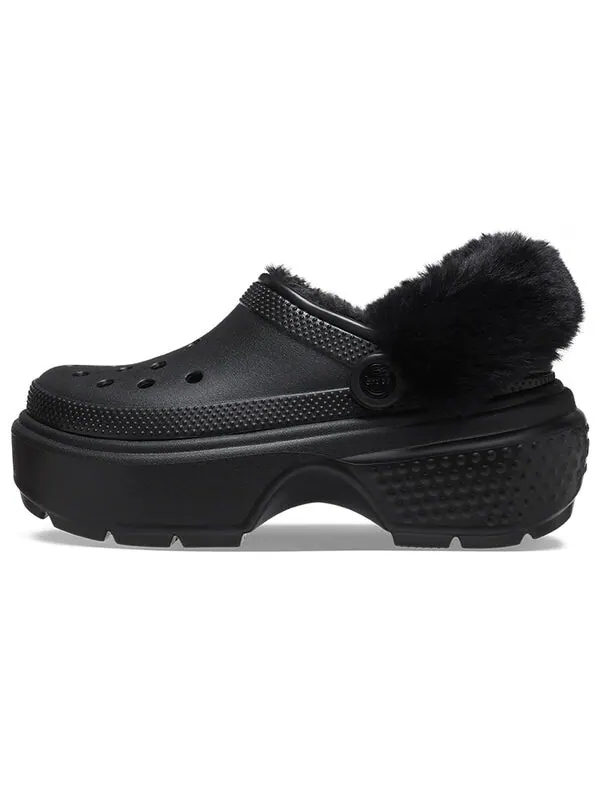 Сандалии stomp lined clogs 'black' Crocs — изображение 2 из 4, черный