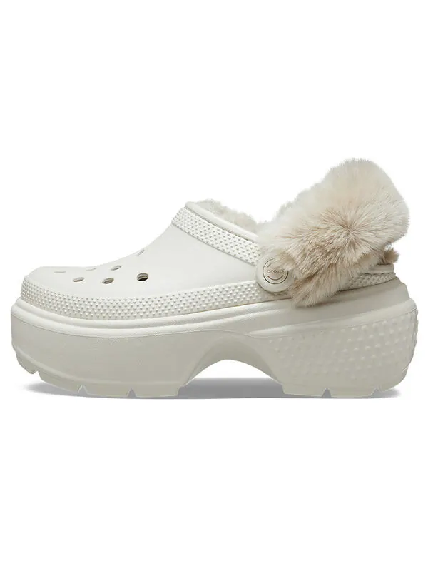 Сандалии stomp lined clogs 'white' Crocs — изображение 2 из 4, белый
