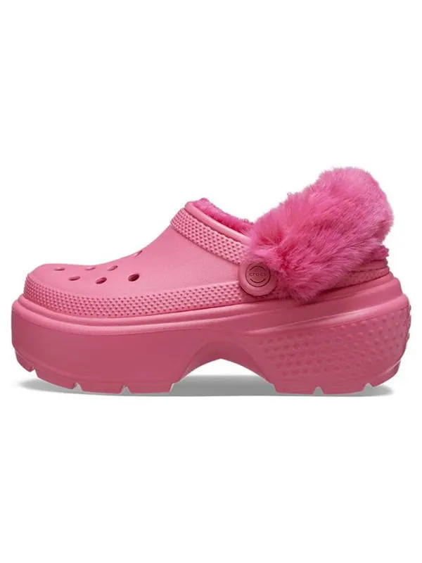 Сандалии stomp lined clog 'hyper pink' Crocs — изображение 2 из 4, розовый