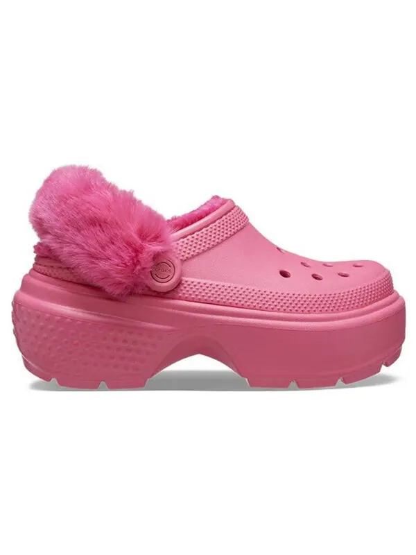 Сандалии stomp lined clog 'hyper pink' Crocs — изображение 3 из 4, розовый