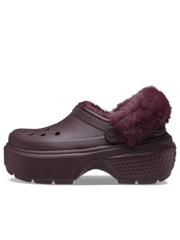 Кроссовки stomp lined clogs 'dark cherry' Crocs — изображение 1 из 4, темный фиолетовый
