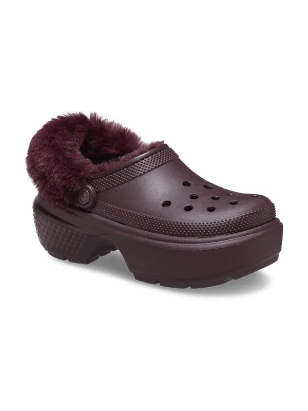 Кроссовки stomp lined clogs 'dark cherry' Crocs — изображение 2 из 4, темный фиолетовый