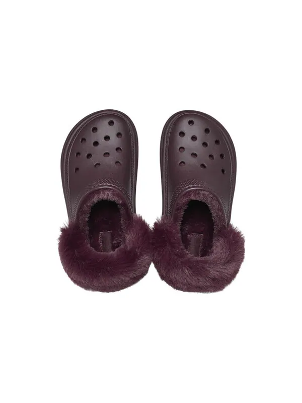 Кроссовки stomp lined clogs 'dark cherry' Crocs — изображение 3 из 4, темный фиолетовый