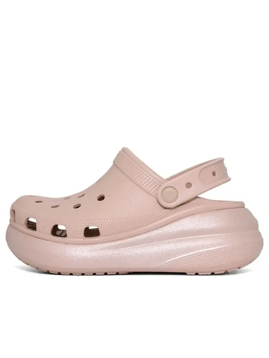Сандалии Crocs Classic Crush Shimmer Clog 'Pink' — изображение 1 из 2, розовый