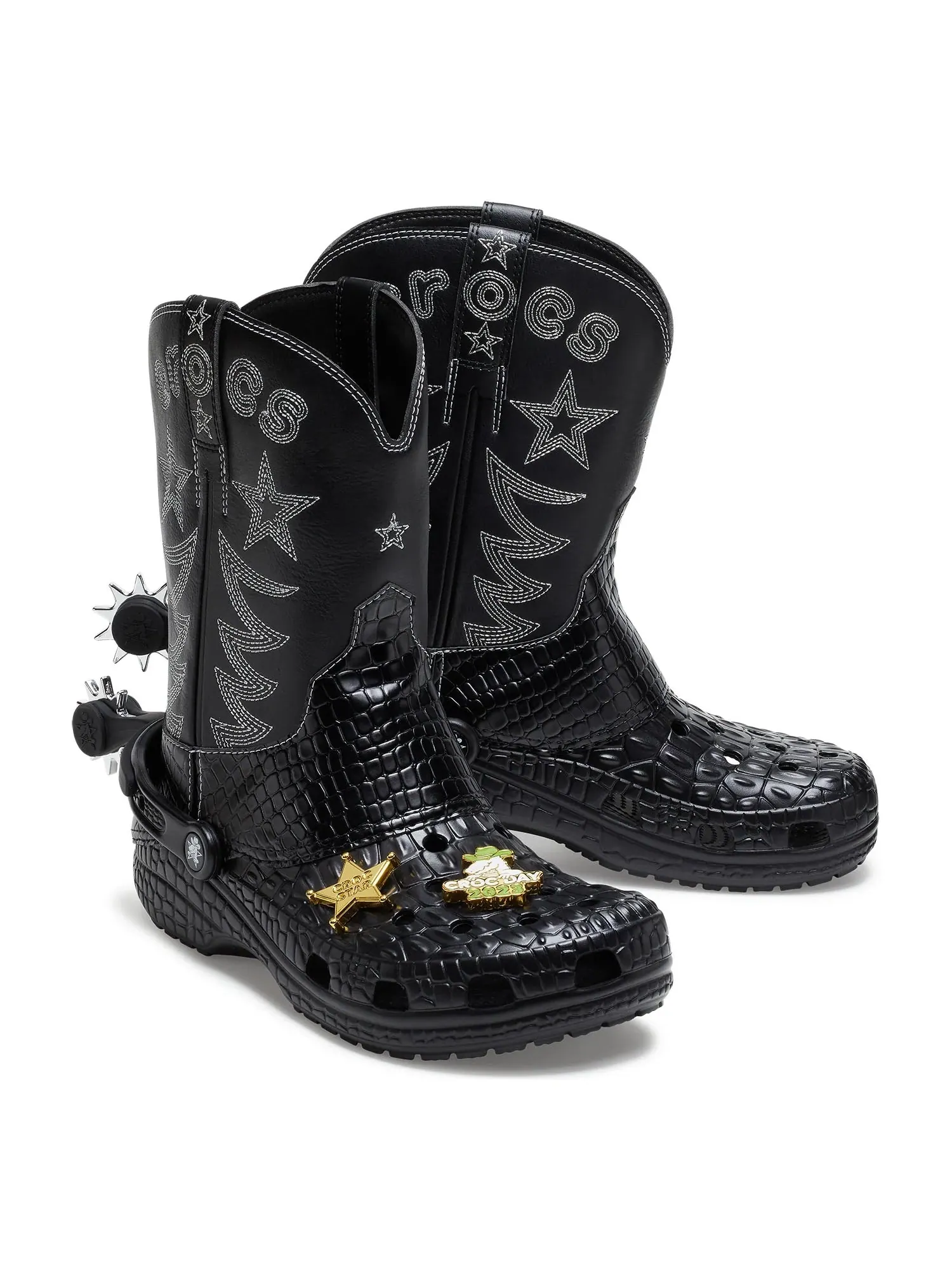Кроссовки Crocs Classic Cowboy Boot 'Black' — изображение 2 из 3, черный